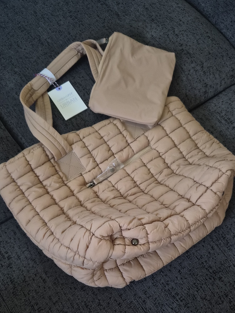 Urban Expressions Quilted Tote in Beige